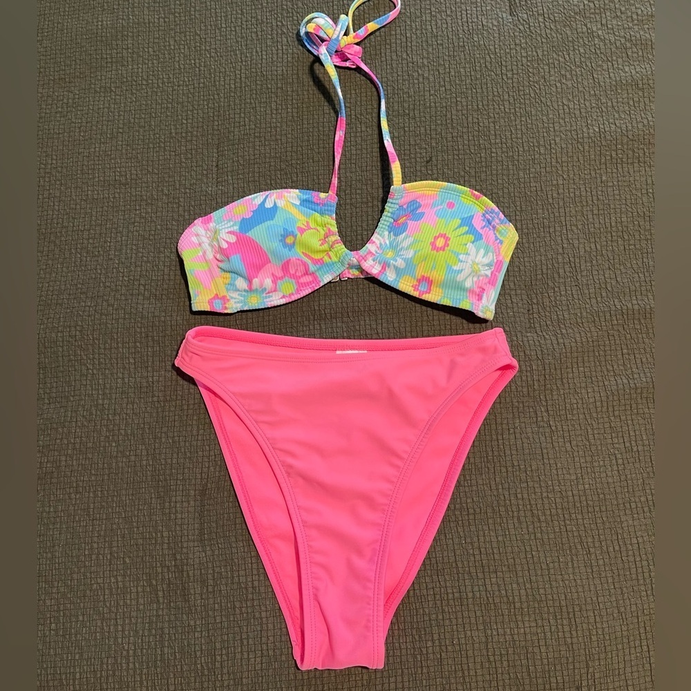 Neon floral Bikini Set